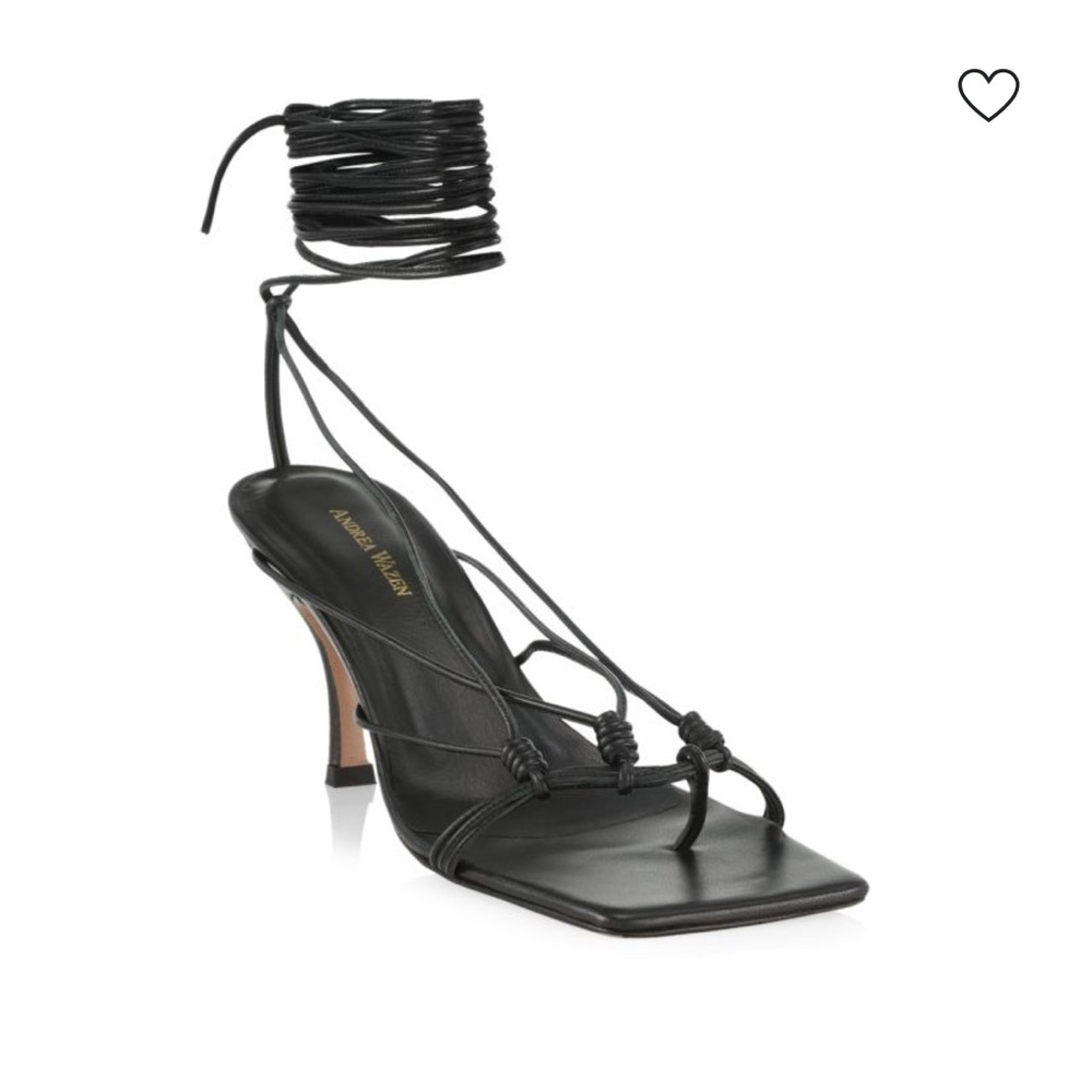 Andrea‎ Wazen Mandaloun Black Lace-Up Sandals - Size 38